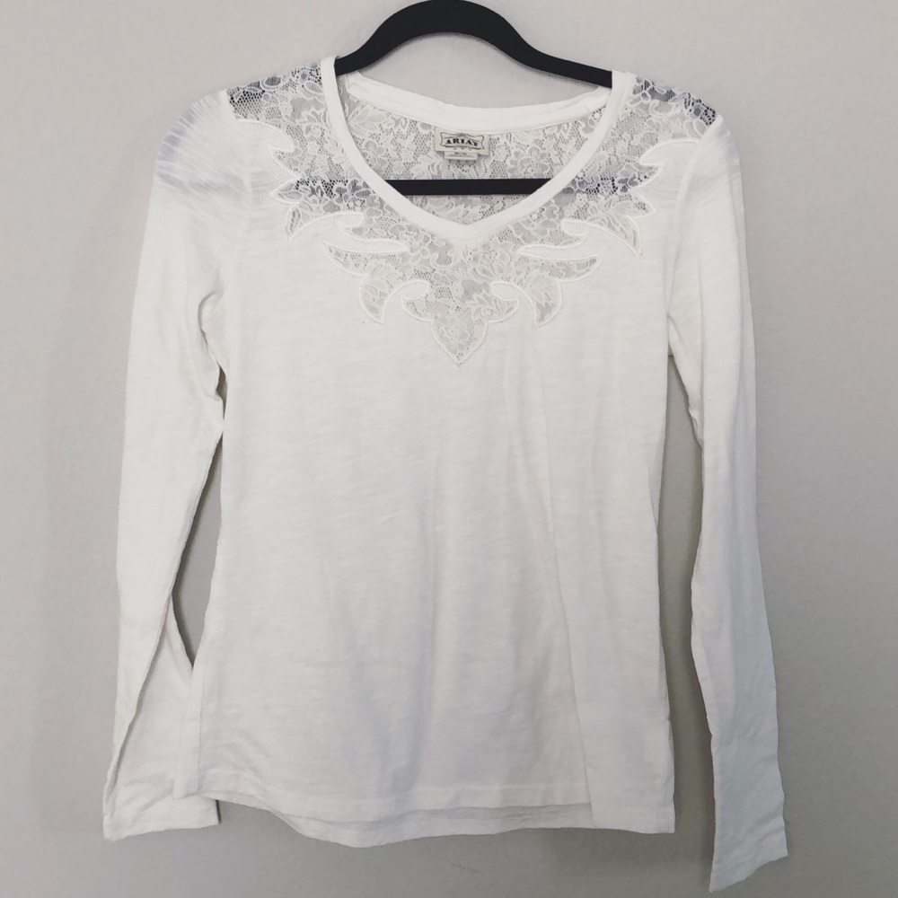Ariat white cotton blouse